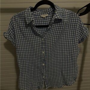 Beachlunchlounge Blue and White Plaid Shirt